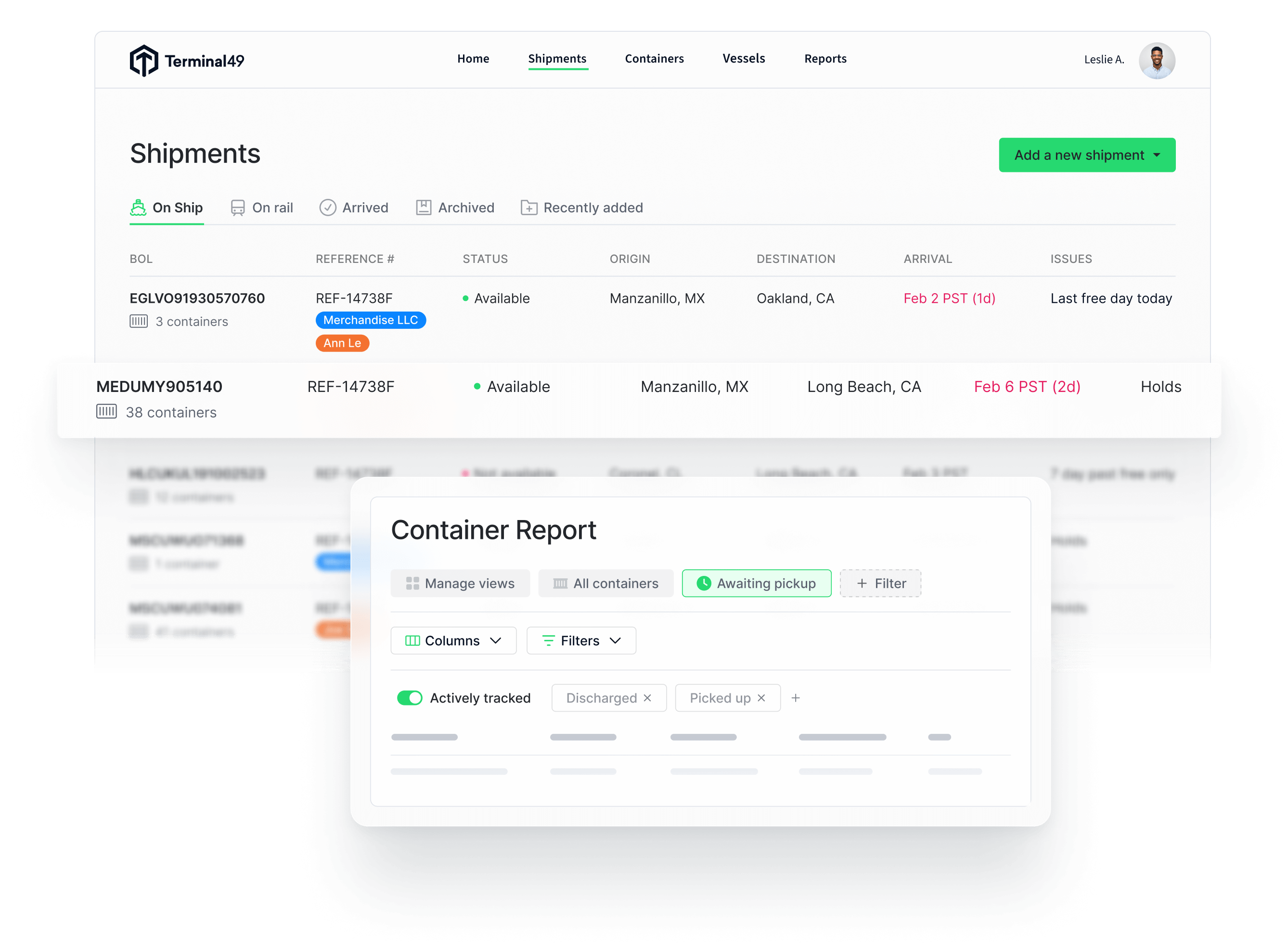 tracking dashboard